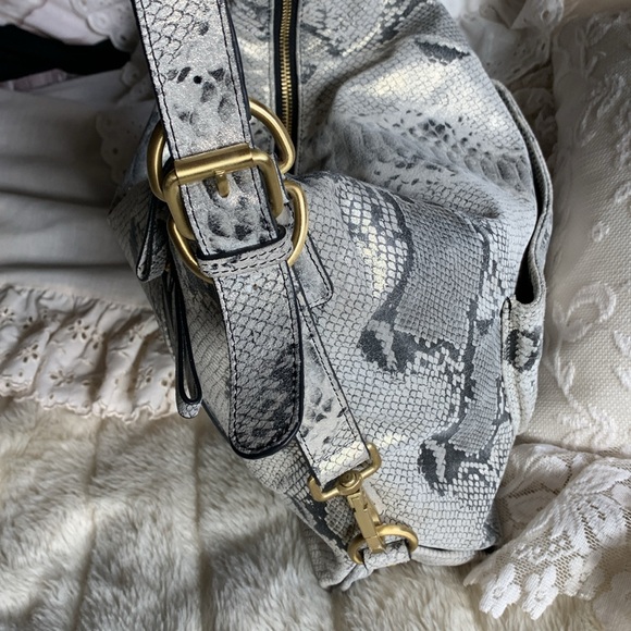 Y2K SHARIF Snakeskin reptile print LEATHER HOBO BAG Purse - Picture 12 of 14